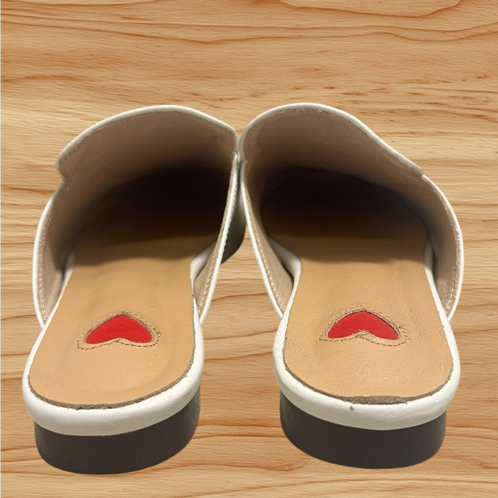 Women’s Vero Cuoio Genuine Leather White Low Heel Slip-on Mule Loafers - Size 8 - Picture 11 of 12